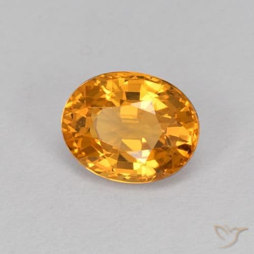 1.03ct Natural Orange-Gold Sapphire, Oval Cut, 6.4x5 mm