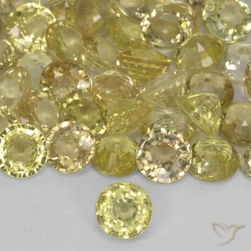 0.40ct Natural Pale Yellow Sapphire, Round Cut, 4.37 mm