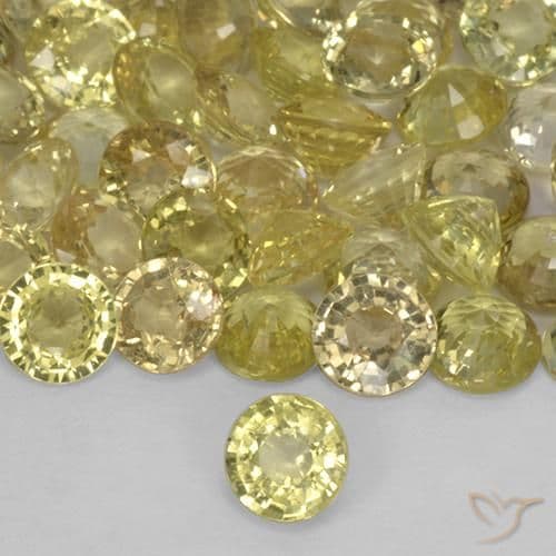 0.40ct Natural Pale Yellow Sapphire, Round Cut, 4.37 mm