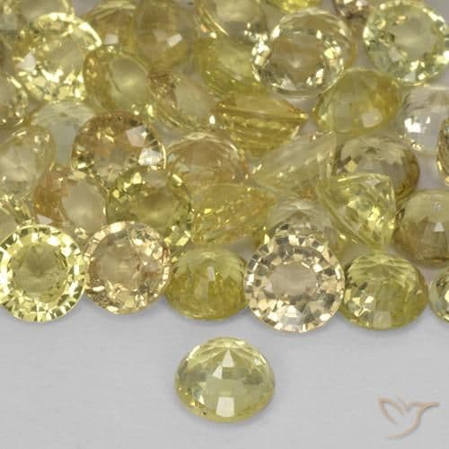 0.40ct Natural Pale Yellow Sapphire, Round Cut, 4.37 mm