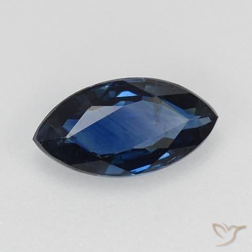 0.74ct Natural Navy Blue Sapphire, Marquise, 7.9x4.2 mm