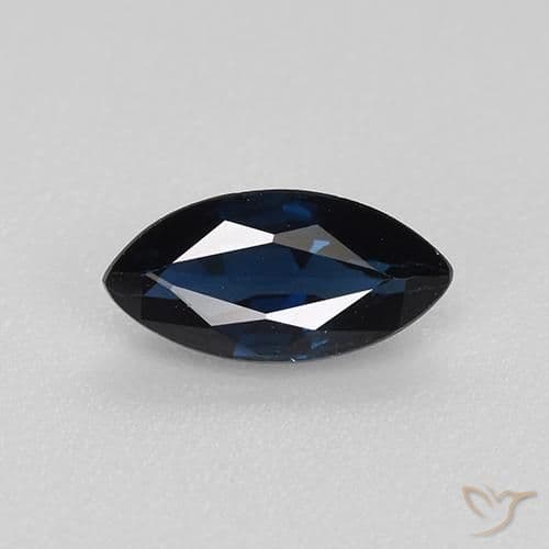 0.73ct Natural Dark Blue Sapphire, Marquise, 8.1x4 mm