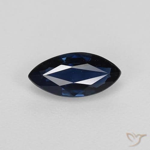 0.74ct Natural Navy Blue Sapphire, Marquise, 7.9x3.8 mm
