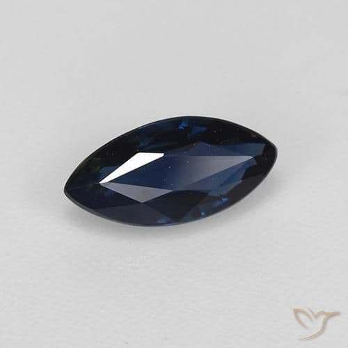 0.74ct Natural Navy Blue Sapphire, Marquise, 7.9x3.8 mm