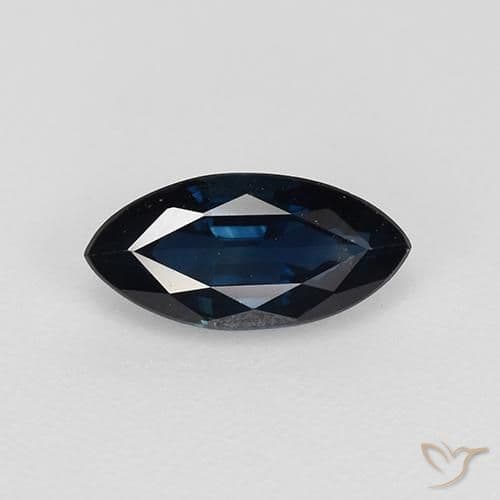 0.77ct Natural Midnight Blue Sapphire, Marquise, 8.2x4 mm