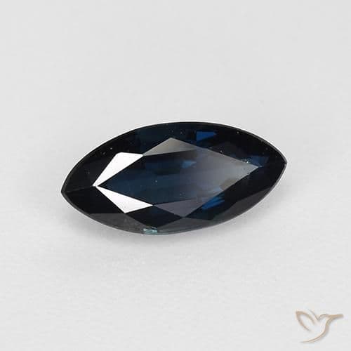 0.77ct Natural Midnight Blue Sapphire, Marquise, 8.2x4 mm