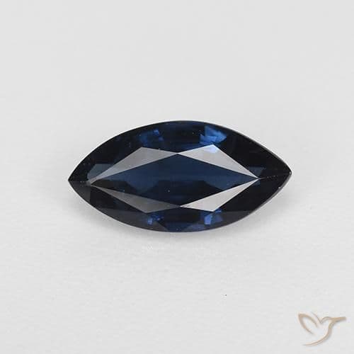0.72ct Natural Midnight Blue Sapphire, Marquise, 7.9x4.1 mm