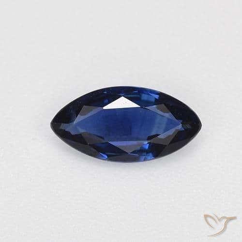 0.60ct Natural Navy Blue Sapphire, Marquise, 7.9x4 mm