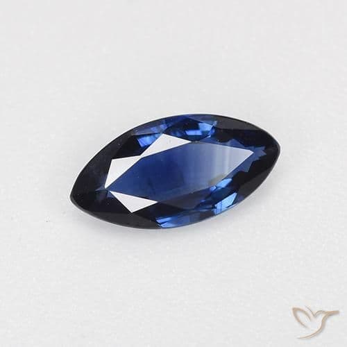 0.60ct Natural Navy Blue Sapphire, Marquise, 7.9x4 mm