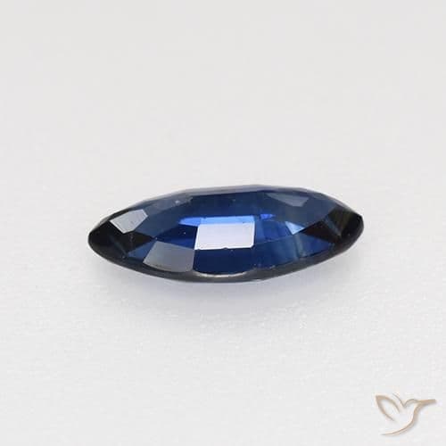 0.60ct Natural Navy Blue Sapphire, Marquise, 7.9x4 mm