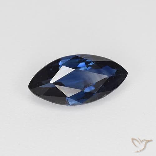 0.69ct Natural Dark Blue Sapphire, Marquise, 8.2x4.1 mm