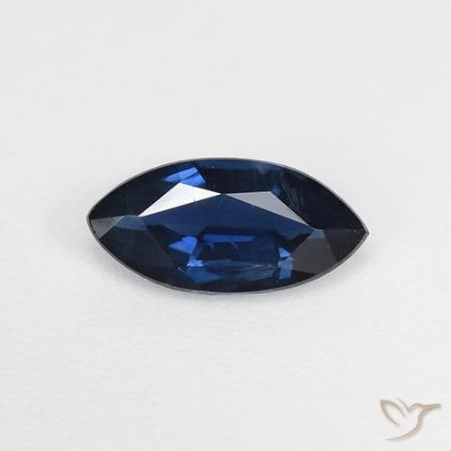 0.58ct Natural Night Blue Sapphire, Marquise, 7.7x3.7 mm