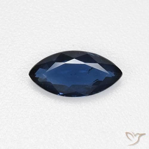 0.57ct Natural Navy Blue Sapphire, Marquise, 8x3.9 mm