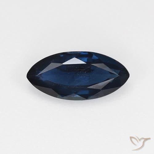 0.65ct Natural Midnight Blue Sapphire, Marquise, 8.2x3.8 mm