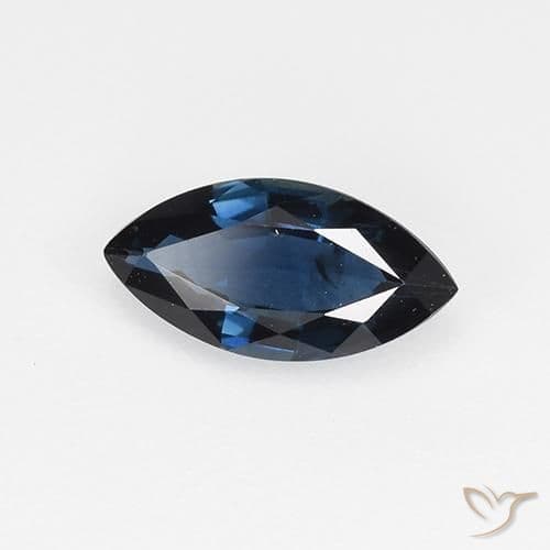 0.66ct Natural Night Blue Sapphire, Marquise, 8.2x4.2 mm