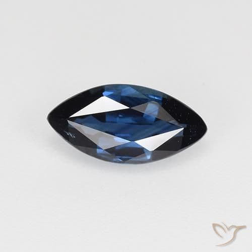 0.69ct Natural Dark Blue Sapphire, Marquise, 8x4 mm