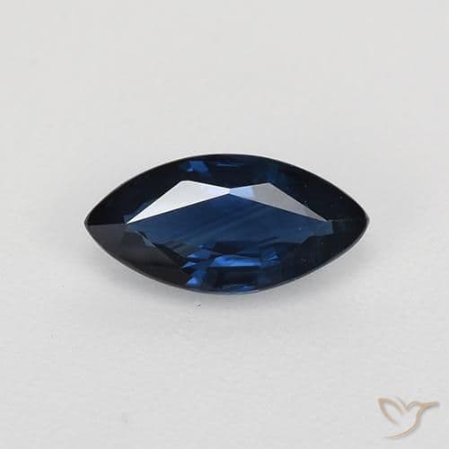 0.70ct Natural Night Blue Sapphire, Marquise, 8x4 mm