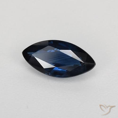 0.70ct Natural Night Blue Sapphire, Marquise, 8x4 mm