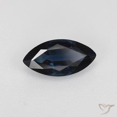 0.62ct Natural Night Blue Sapphire, Marquise, 8x4 mm
