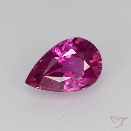 0.67ct Natural Deep Purple Sapphire, Pear Shape, 6.6x4.5 mm