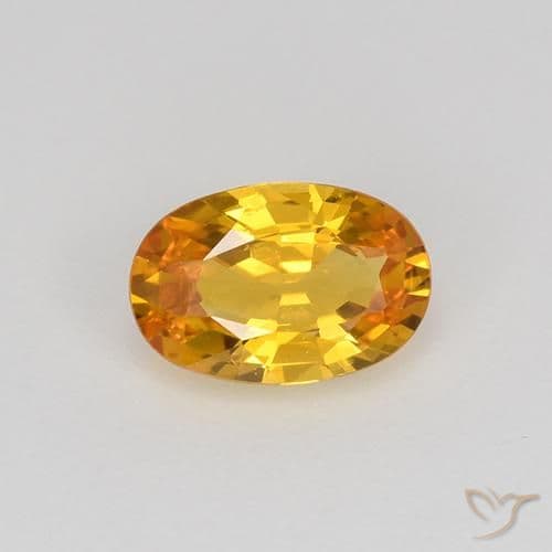 0.67ct Deep Orange-Gold Sapphire, Oval Cut, 6.5x4.3 mm