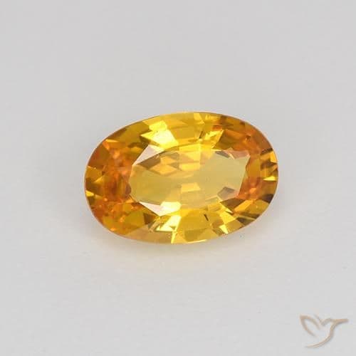0.67ct Deep Orange-Gold Sapphire, Oval Cut, 6.5x4.3 mm