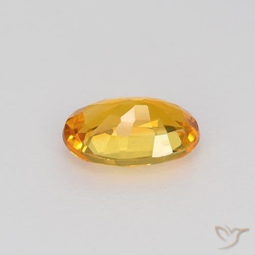 0.67ct Deep Orange-Gold Sapphire, Oval Cut, 6.5x4.3 mm
