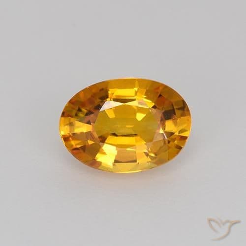 0.71ct Natural Apricot Orange Sapphire, Oval Cut, 6.4x4.6 mm