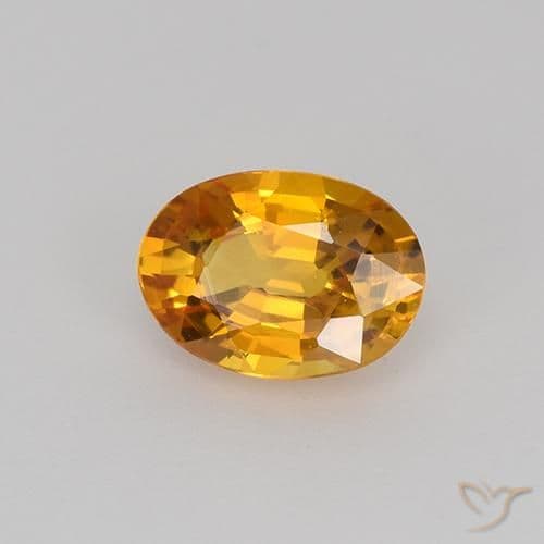 0.71ct Natural Apricot Orange Sapphire, Oval Cut, 6.4x4.6 mm