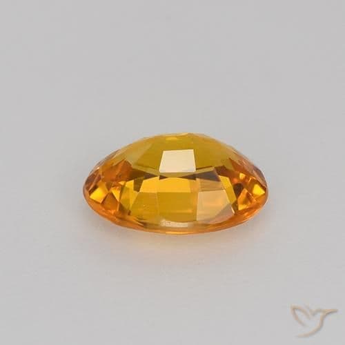 0.71ct Natural Apricot Orange Sapphire, Oval Cut, 6.4x4.6 mm