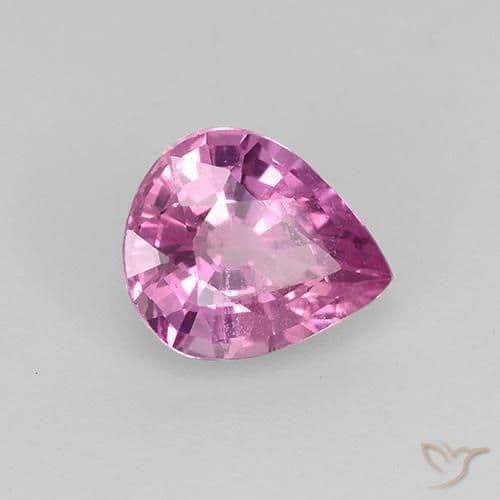 0.75ct Royal Purple Pink Sapphire, Pear Shape, 6.1x5.2 mm