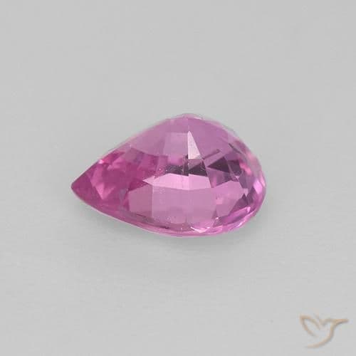 0.75ct Royal Purple Pink Sapphire, Pear Shape, 6.1x5.2 mm