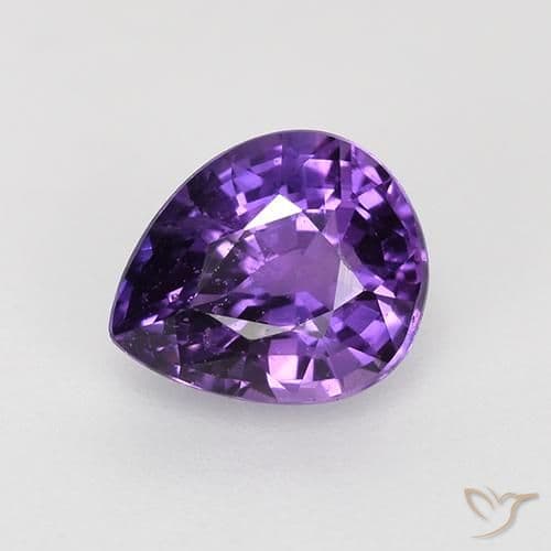 0.84ct Natural Medium Violet Sapphire, Pear Shape, 6.1x5 mm