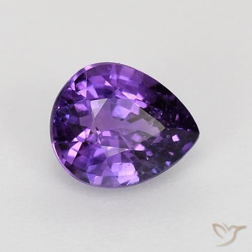 0.84ct Natural Medium Violet Sapphire, Pear Shape, 6.1x5 mm