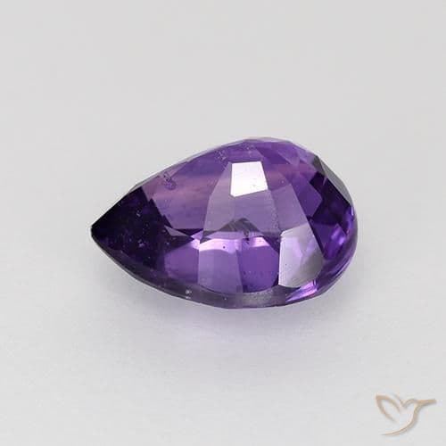 0.84ct Natural Medium Violet Sapphire, Pear Shape, 6.1x5 mm