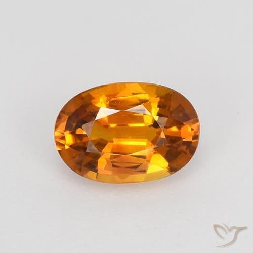 0.77ct Natural Deep Orange Sapphire, Oval Cut, 6.5x4.6 mm