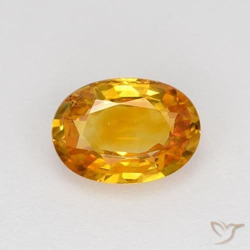 1.43ct Natural Apricot Orange Sapphire, Oval Cut, 6.5x4.7 mm