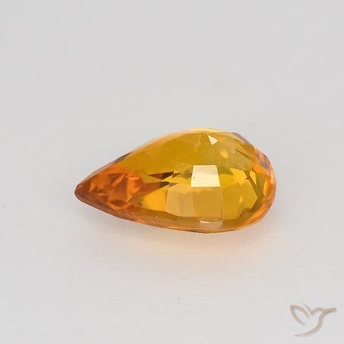 0.72ct Natural Gold Sapphire, Pear Shape, 6.7x4.9 mm