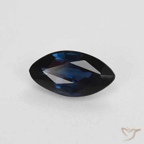0.69ct Natural Midnight Blue Sapphire, Marquise, 7.8x4.1 mm