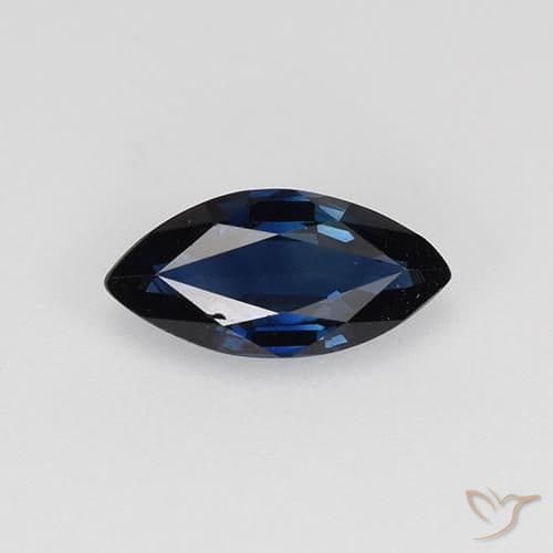 0.58ct Natural Night Blue Sapphire, Marquise, 7.7x3.7 mm