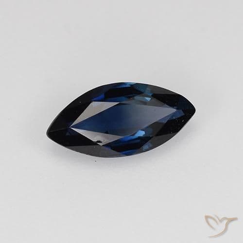 0.58ct Natural Night Blue Sapphire, Marquise, 7.7x3.7 mm