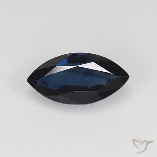 0.72ct Natural Midnight Blue Sapphire, Marquise, 7.9x4.1 mm
