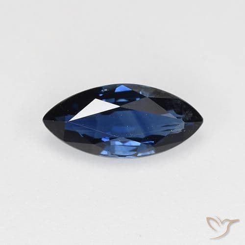0.65ct Natural Midnight Blue Sapphire, Marquise, 8.2x3.8 mm