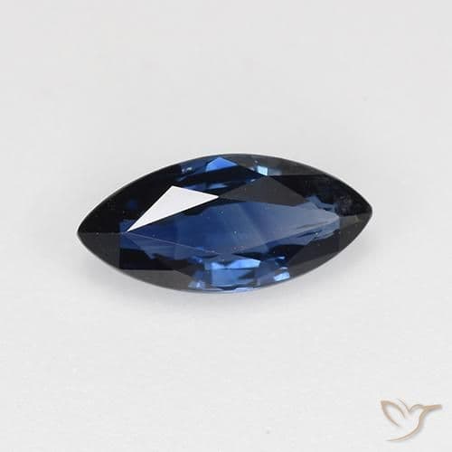 0.65ct Natural Midnight Blue Sapphire, Marquise, 8.2x3.8 mm