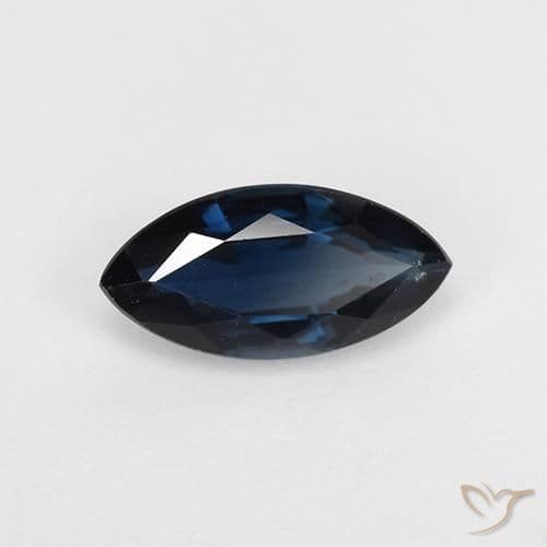 0.74ct Natural Night Blue Sapphire, Marquise, 8.2x4.1 mm