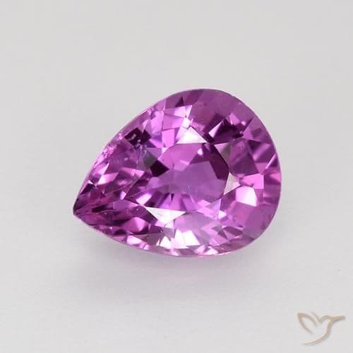 0.72ct Intense Pinkish Purple Sapphire, Pear Shape, 6.1x4.8 mm