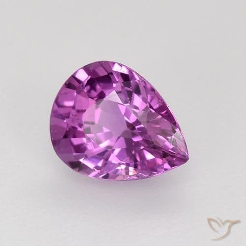 0.72ct Intense Pinkish Purple Sapphire, Pear Shape, 6.1x4.8 mm