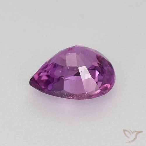 0.72ct Intense Pinkish Purple Sapphire, Pear Shape, 6.1x4.8 mm