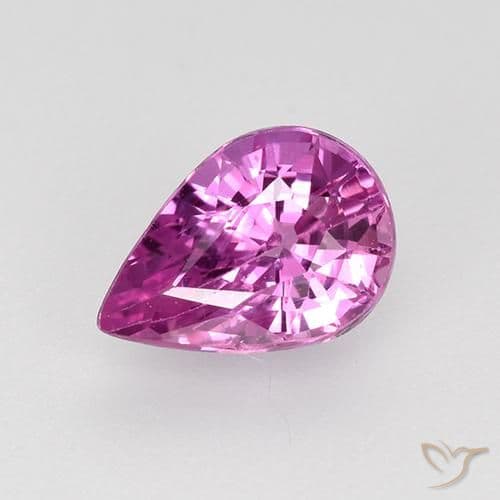 0.66ct Deep Pinkish Purple Sapphire, Pear Shape, 6.6x4.6 mm