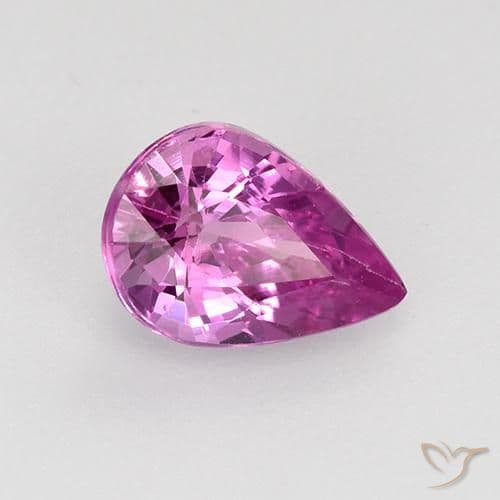 0.71ct Intense Pinkish Purple Sapphire, Pear Shape, 6.5x4.6 mm